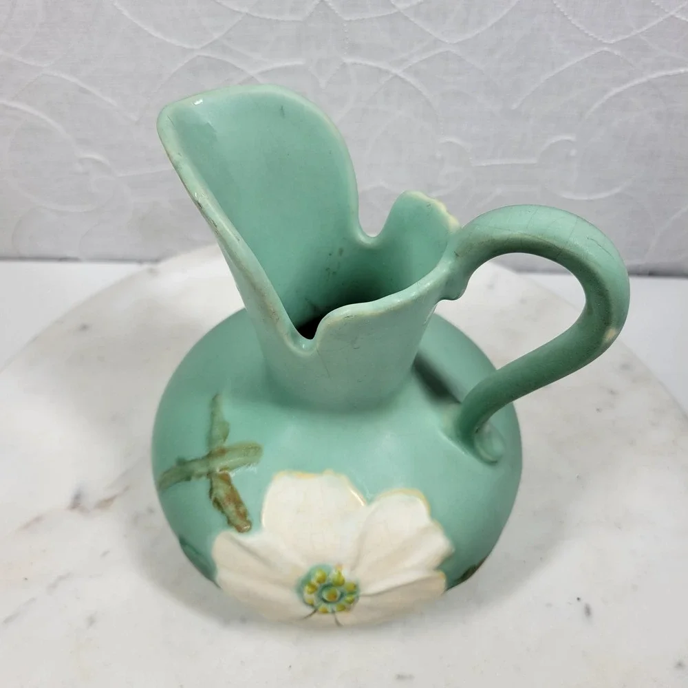 Rare Weller Pottery pitcher (made in Ohio) gorgeous green